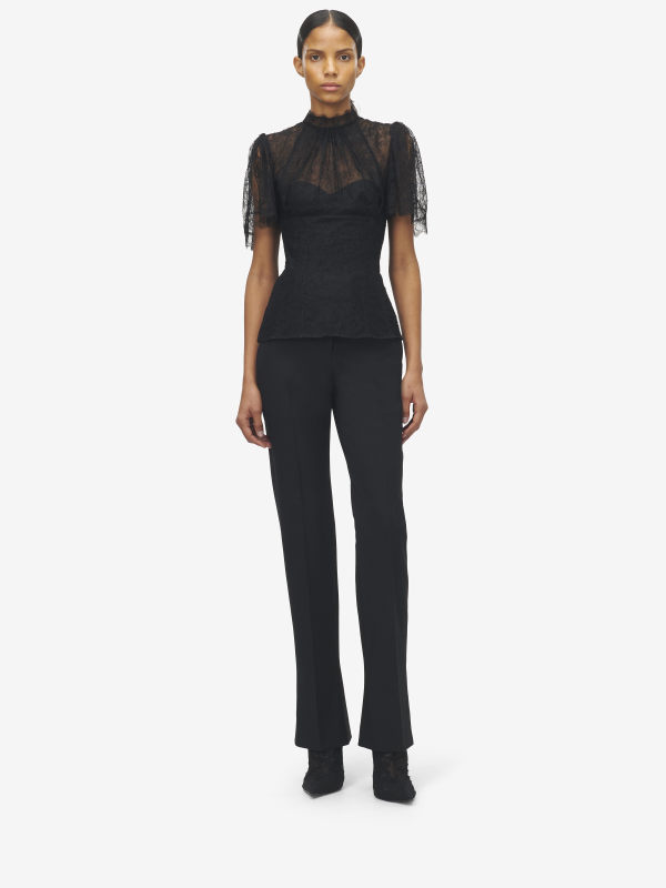 ALEXANDER MCQUEEN - Wool Gabardine Tailored Trousers - Item 843646QJAFK1000